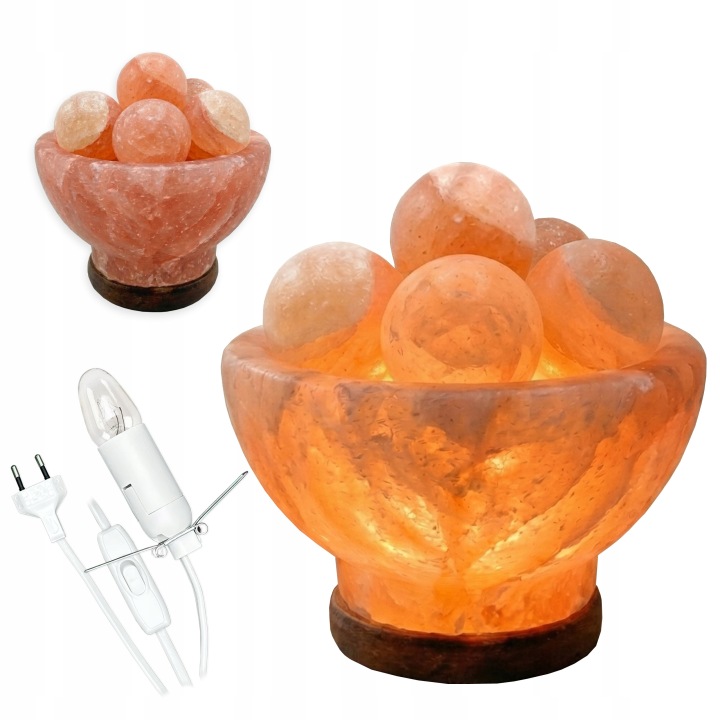 Himalájská solná lampa Misa s Masážními Kuličkami, teplé lázeňské kameny, dárek