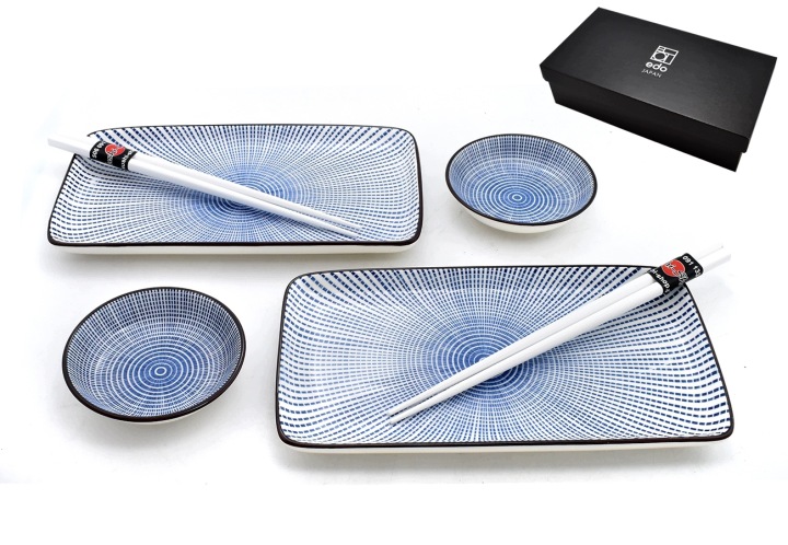 Sada na sushi pro 2 osoby Tokusa Blue Raundo White Box