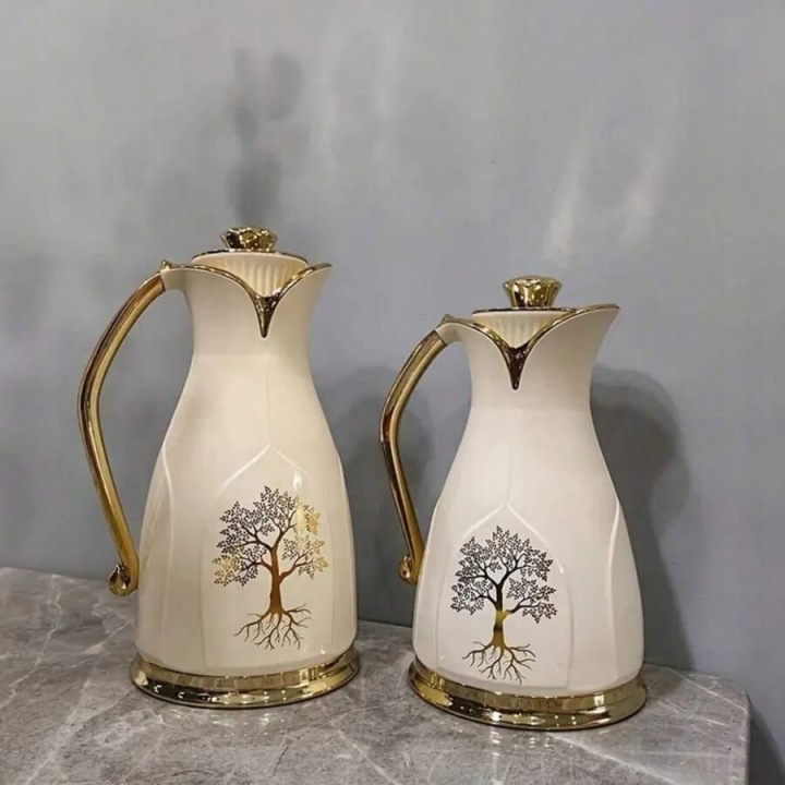 Zhouxi béžová termoska s zdobením 2-pack S07