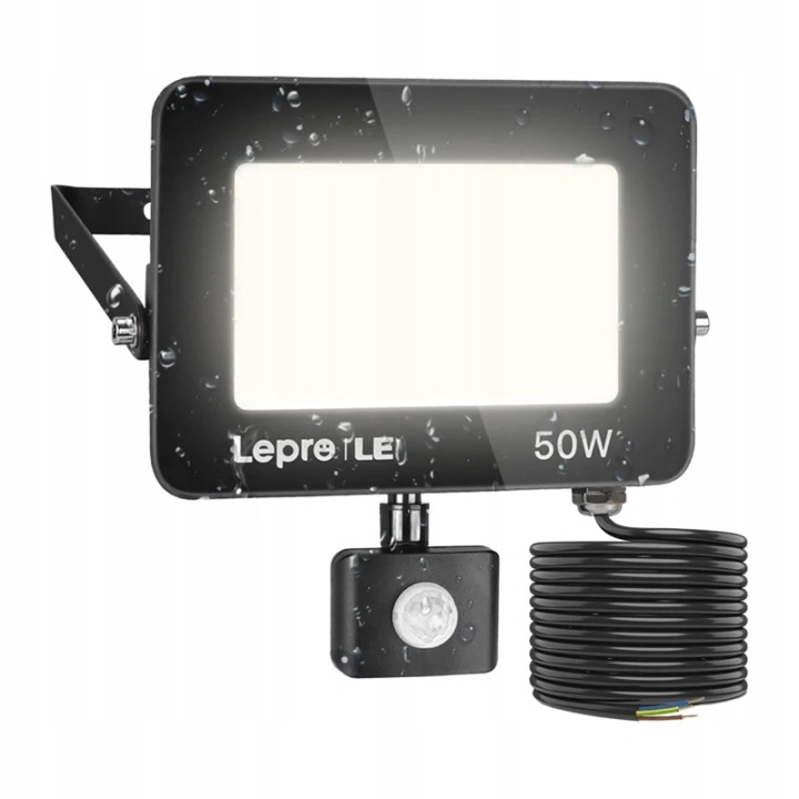 Led reflektor Lepro 340006-DW-EU 50W IP65 Snímač pohybu soumraku 5000K