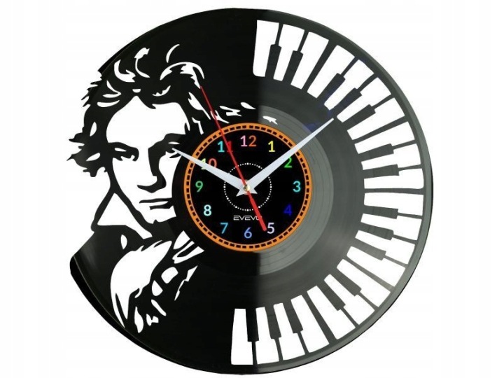 Fryderyk Chopin Nástěnné hodiny Vinylová deska Moderní Dekorativní Na Prez
