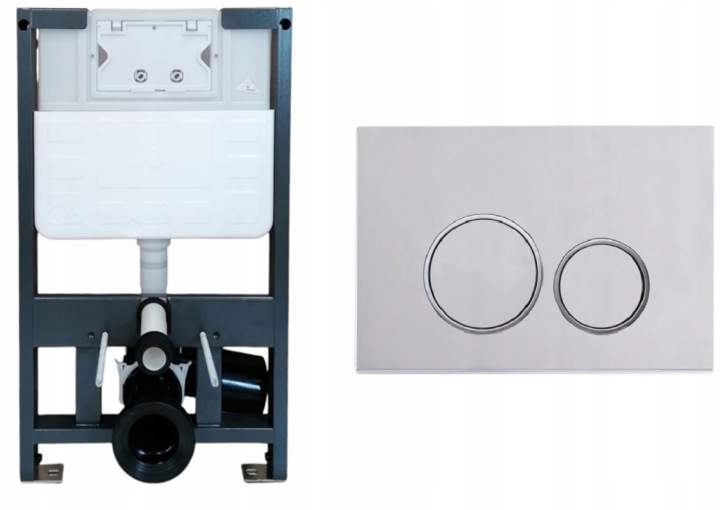 Podomítkový Wc rám AquaTech nízký 82 cm tlačítko Dopio chrom mat podložka