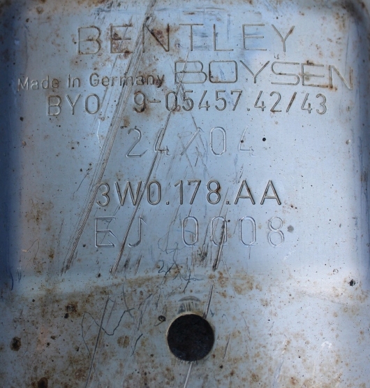 OE right damper catalyst Bentley Continental GT GTC 3W0253211 3W0178AA 7