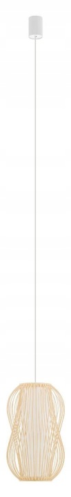 Závěsná lampa Puket Bílá Hnědá Abažur 1xE27 21 cm Stropní Svítidlo Pokoj