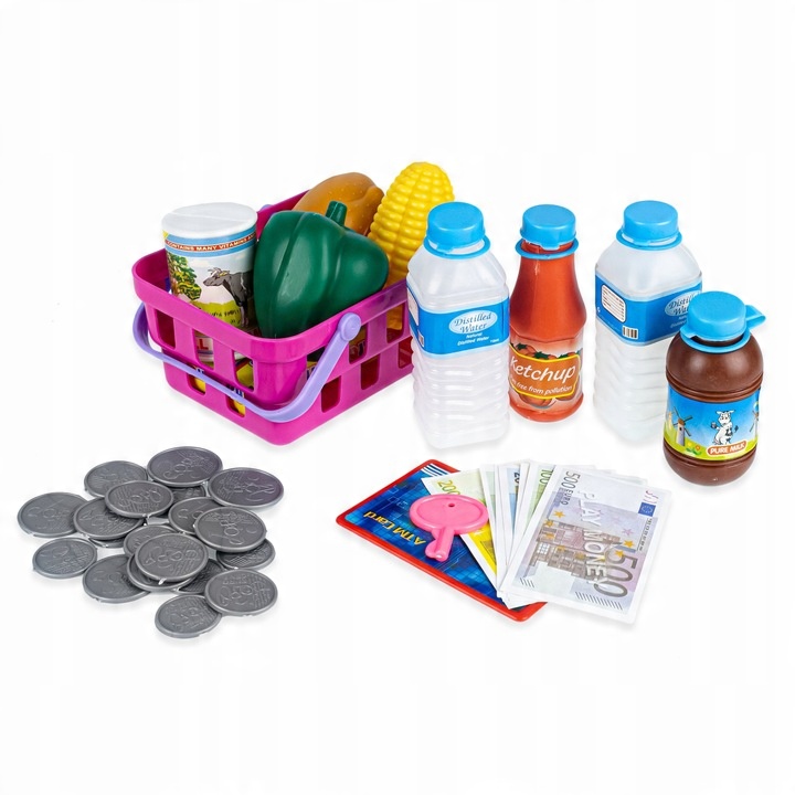 LARGE INTERACTIVE CASH REGISTER FOR CHILDREN BASKET TROLLEY + ACCESSORIES Brand AIG