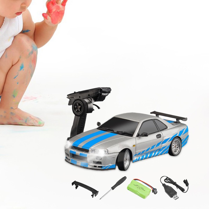 RC Дрифт Car 1:18 4WD Система приводу заднього колеса Дрифт Sport Toy Car сріблястий — фото 5