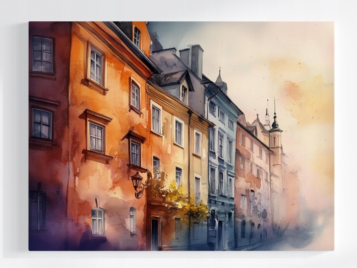 Plakát Akvarel Barevné Kamínky Staré Město 100x75