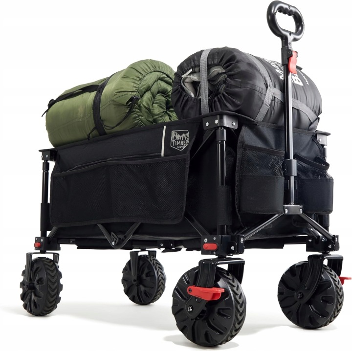 Plážový Turistický Vozík Na Nákupy 135L 100 Kg Odolný Ocelový Skládací