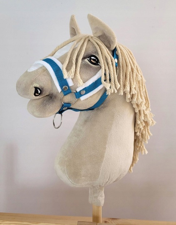 Недоуздок для HOBBY HORSE A3 оголів'я для Hobby Horse бірюзовий+білі хутро
