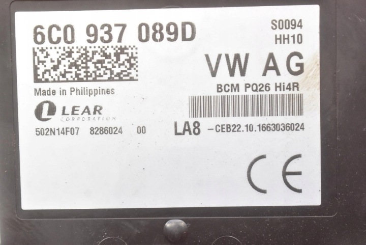 MODULE COMFORT 6C0937089D SKODA RAPID 1.6 TDI 116 HP 12- 17 7