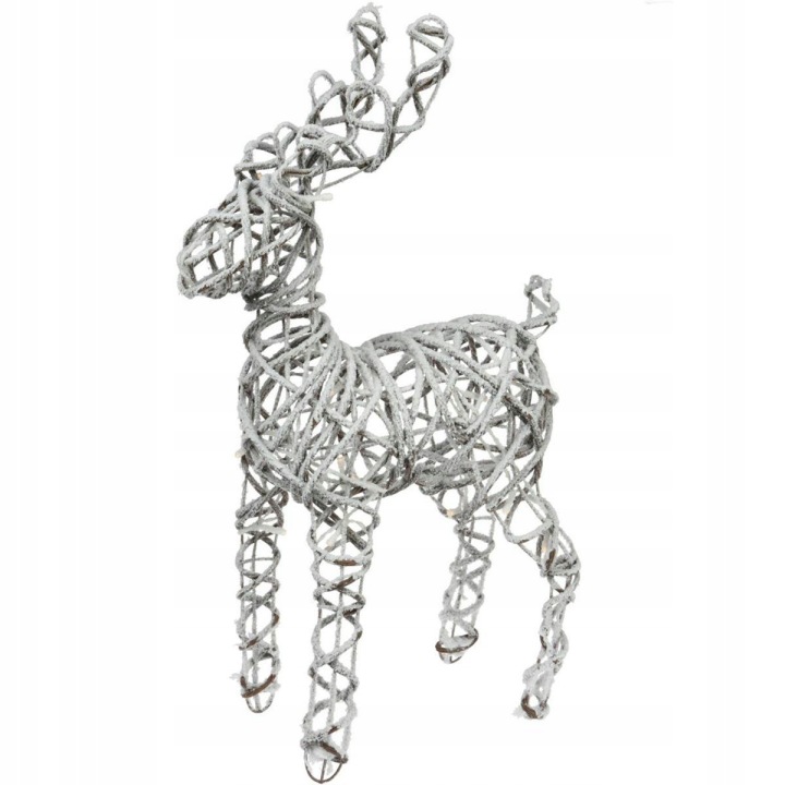 Świąteczny OŚNIEŻONY RENIFER lampki LED dekoracja