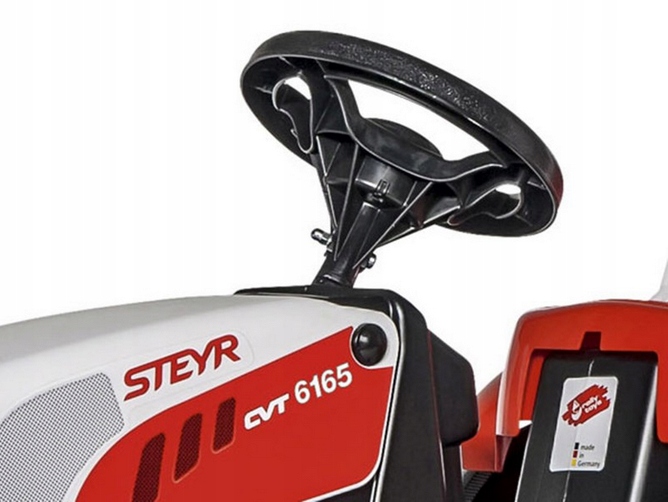 Трактор STEYR 6165 CVT червоний привід на педалі з причепом ROLLYKID — фото 6