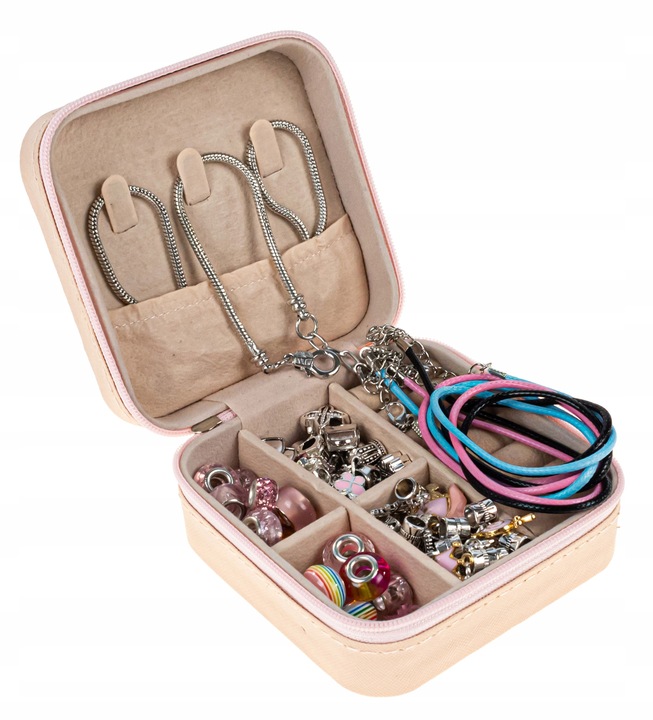 SET DIY BRACELETS NECKLACES BEADS CHARMS JEWELRY BOX Brand click4TOYS
