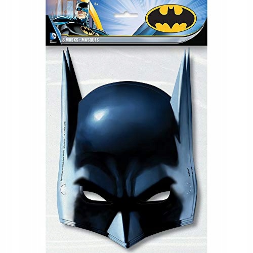 Маска BATMAN паперова чорна 8 шт. — фото 4