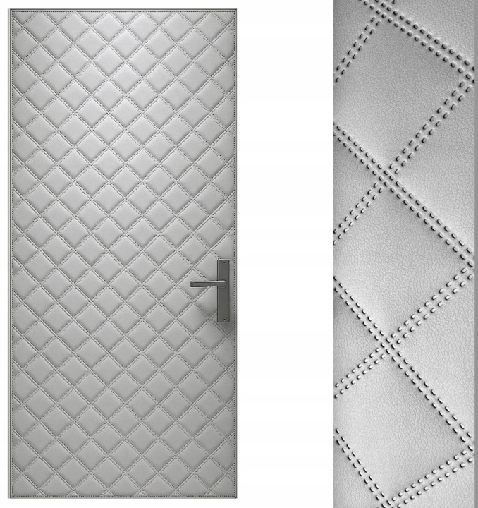 Světle šedá 115x215 Dveřní Čalounění Těsnění Obložení dveří křídlo