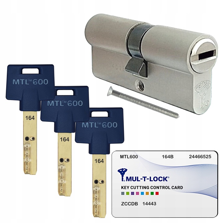 Vložka Mul-T-Lock MTL600 31/40 niklová, proti vloupání, do zámku