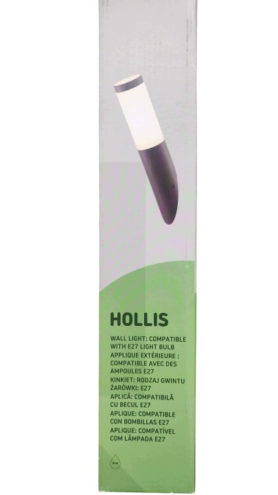 Závěsná Zahradní Lampa Hollis Černá Venkovní Sloupek IP44 Loft 15W 39 CM