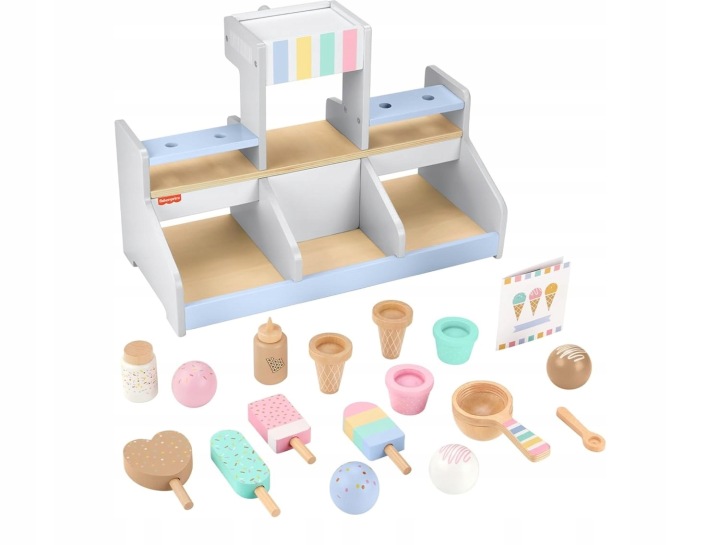 Fisher-Price Дерев'яний магазин з Морозивом HXV21 18 Елементів — фото 2