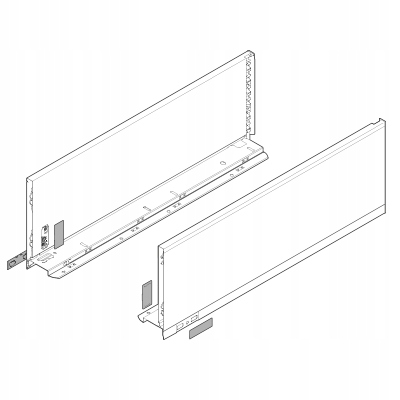 Blum 770C4002S Legrabox Pure, boky zásuvky, bílá matná barva NL=400