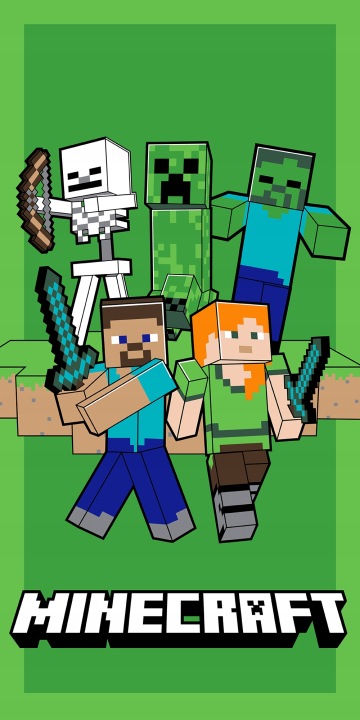Рушник пляжний 70x140 Minecraft зелений швидковисихаючий