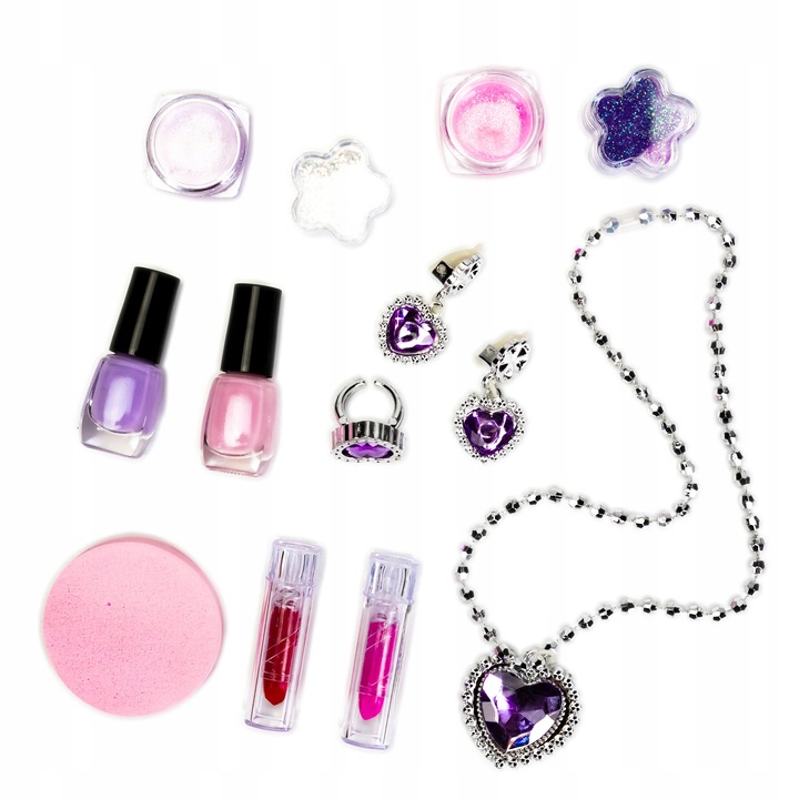 CHILDREN'S COSMETICS CASE SET NECKLACE RING SHADOWS GLITTER Manufacturer code 2904