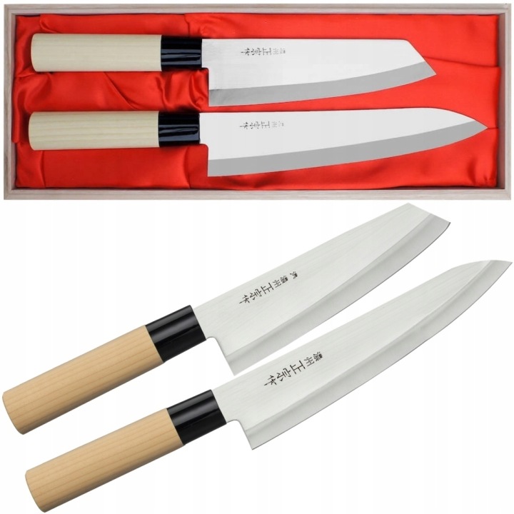 Satake Megumi 420J2 Japonská sada 2 nožů Bunka 17 cm a šéfkuchaře 21 cm