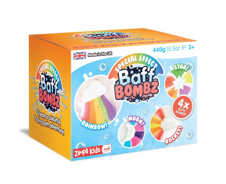 Бомбочки для купання що змінюють колір води Rainbow Baff Zimpli Kids 4 шт.