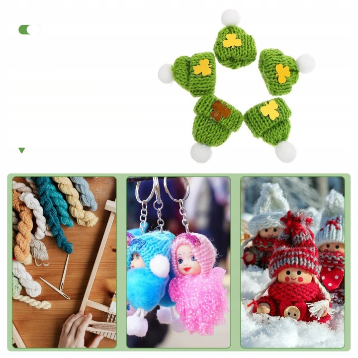 20 шт. Tiny Зелений Knit Капелюхи Міні DIY Saint Patrick Вечірка Приладдя — фото 10
