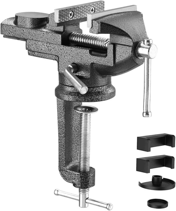 Truhlářský Svěrák 70 mm Ocel Litá Základna Otočná O 360°