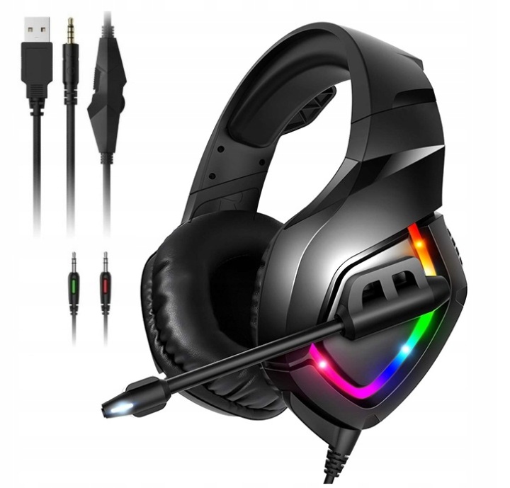 LED GAMING HEADPHONES WITH MICROPHONE FOR GAMERS