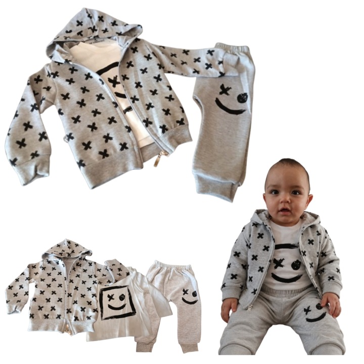 Komplet dres niemowlęcy bluza bluzka spodnie