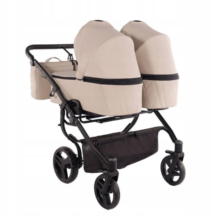 Junama Duo V3 Еко | Візок Для двійні 4 в 1 база isofix крісло | Бежевий 02 — фото 3