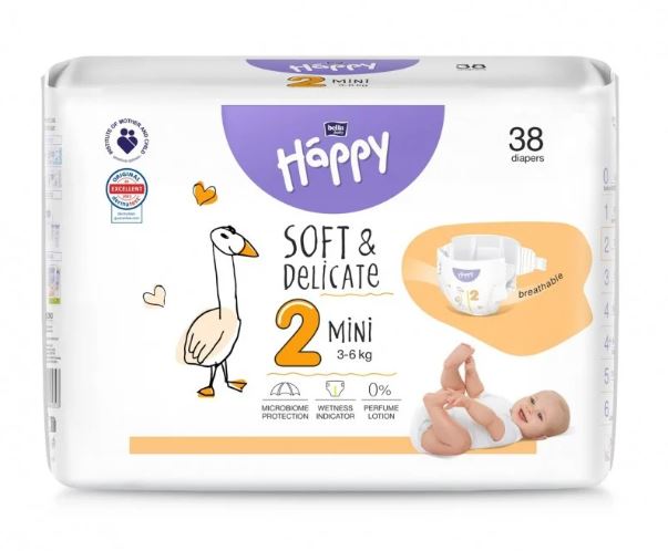Підгузки для дітей Bella Happy розмір 2 Міні 3-6 кг 38 шт.