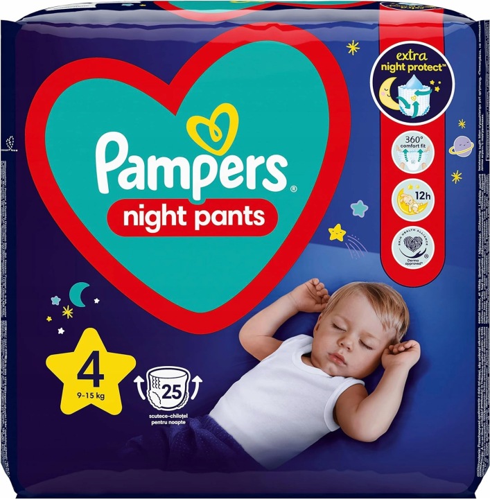 Трусики-підгузки на ніч Pampers Night Штани Maxi Розмір 4. 9-15 кг 24 шт. — фото 3