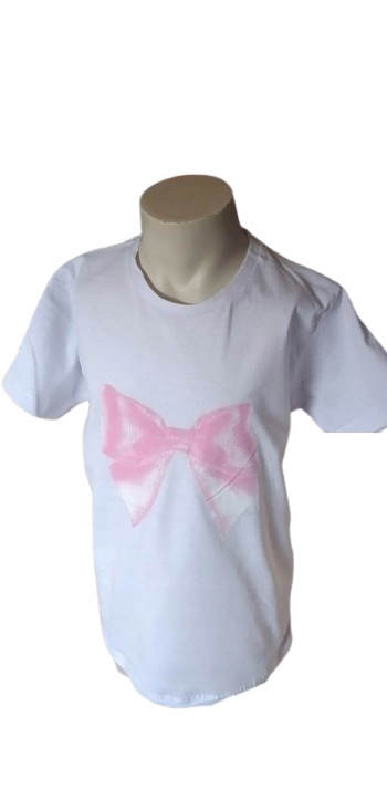 Bluzka t shirt dla dziewczynki bawełniana koszulka krótki rękaw — zdjęcie 4