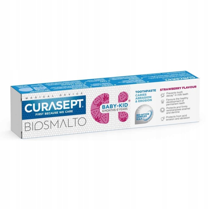 Зубна паста проти карієсу CURASEPT BIOSMALTO BABY KID полуниця 50 мл — фото 5