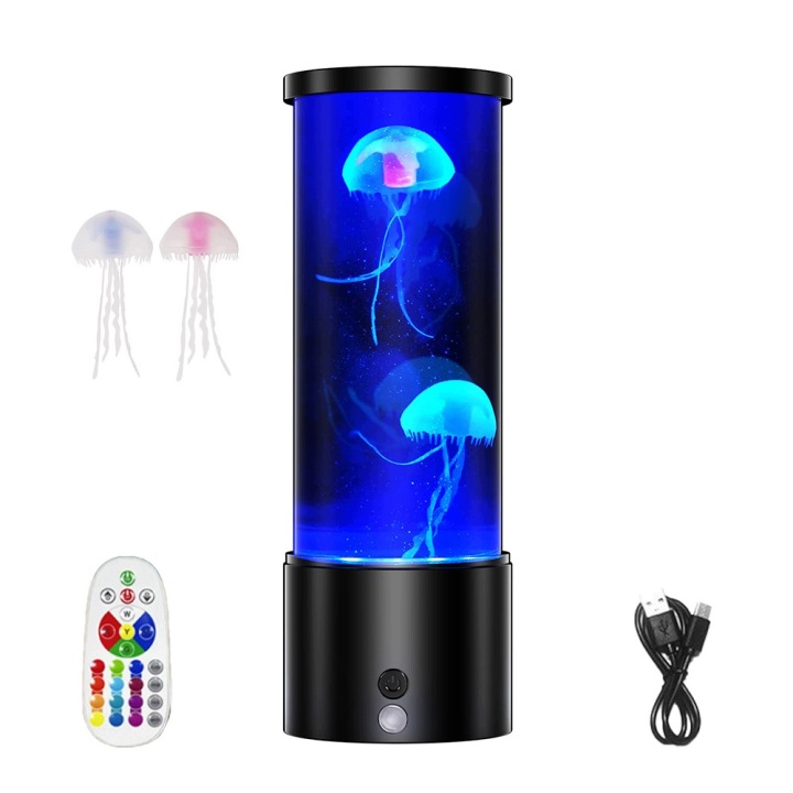 Lampa Lampka Lawa Rgb Led Medúza Noční Stolní Osvětlení Dárek