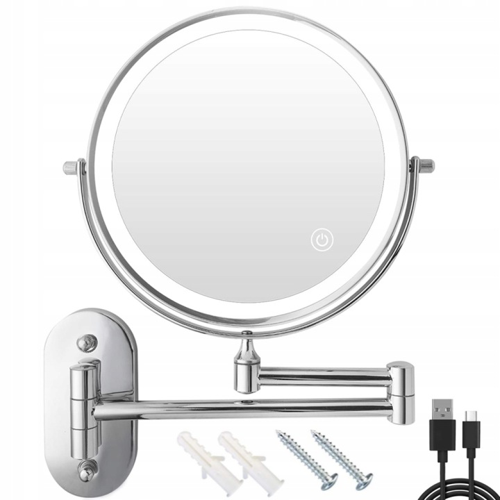 Zvětšovací kosmetické zrcátko na make-up s podsvícením