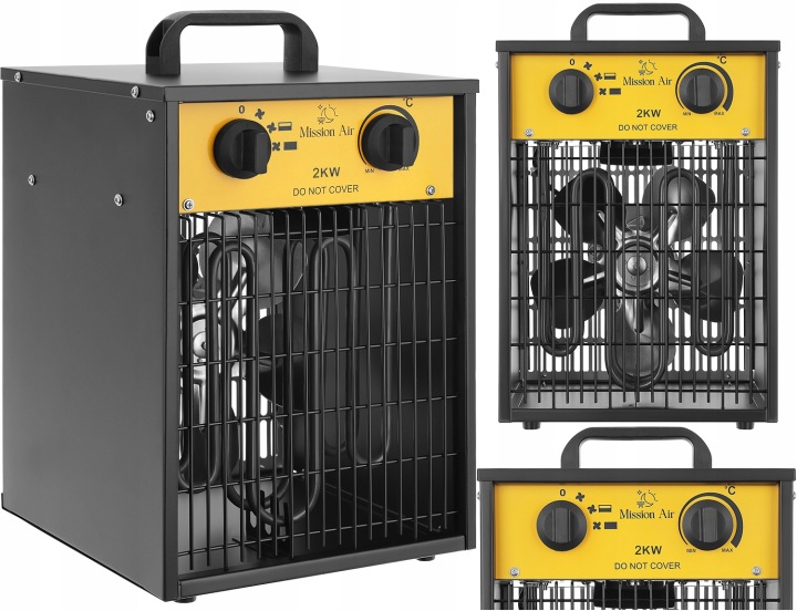 Elektrický ohřívač Dmychadlo Ohřívač Farelka 2 kW Termostat 2000w 230v