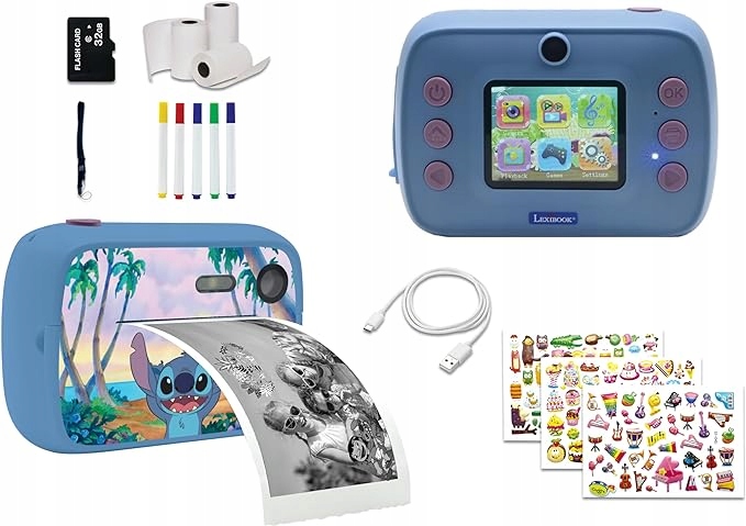 Фотоапарат цифровий для Дітей Камера Гри Картка 8 ГБ Disney Stitch FULL HD 40Mpx