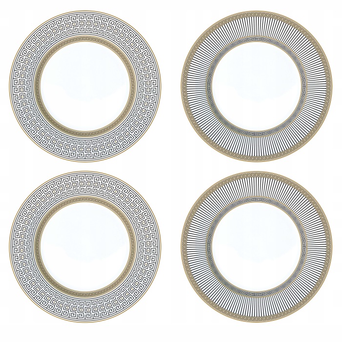 4 x talířek dezertní 19 cm, motiv Versace, italská bílá sada