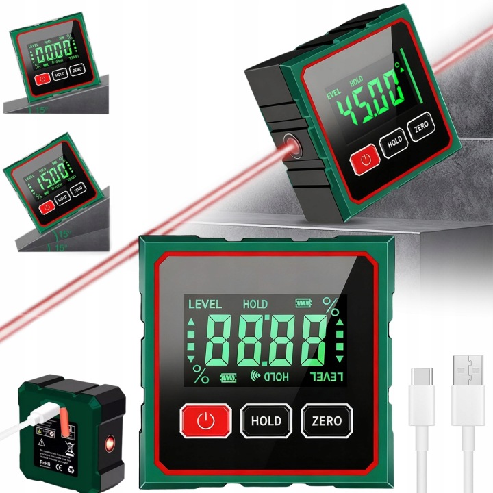 Digitální LCD Úhloměr S Magnetem, Úhloměr, Elektronická Vodováha