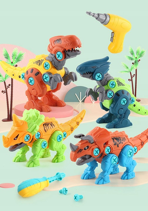 Construction Kit with Dinosaur Screwdriver for Twisting Blocks Screw Set Brand click4TOYS