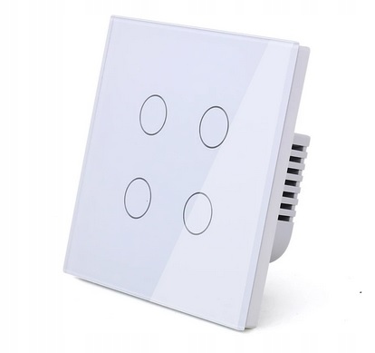 Dotykový Spínač Světla Wifi Pro Tuya Čtyřnásobný 4K Skleněný Vypínač