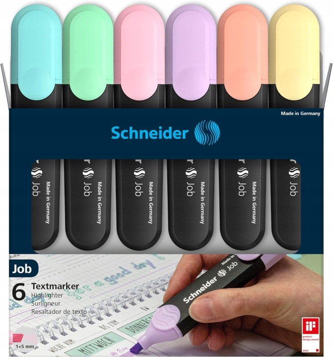 Текстовий маркер Schneider Job пастельний чохол 6 кольорів — фото 6