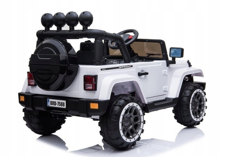 Авто на акумуляторі Jeep BRD-7588 Вогні LED MP3 Пульт Білий 4x4 — фото 5