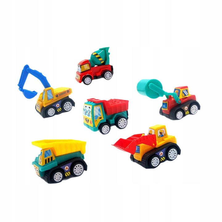 6 шт. Міні Pull Back Реалістичні іграшки іграшкові Push and Go Car Міні машинки будівельні