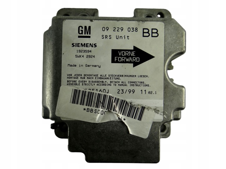 modulo SENSOR airbag OPEL CORSA B 09 229 038