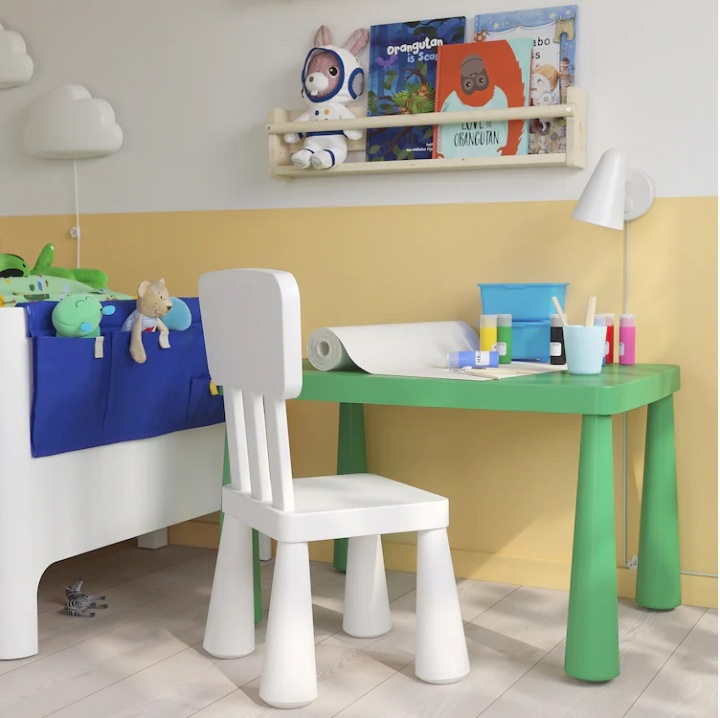 IKEA MAMMUT столик дитячий 77x55 см яскраво-зелений — фото 3