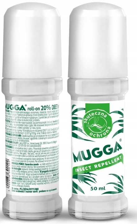 MUGGA Роликовий 20% DEET від комарів кліщі комахи комахи 50 мл — фото 12